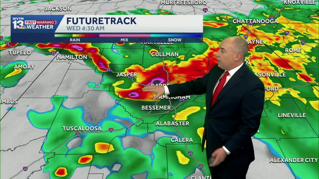 Heavy rain, severe storms in Alabama's weather forecast into Wednesday ...