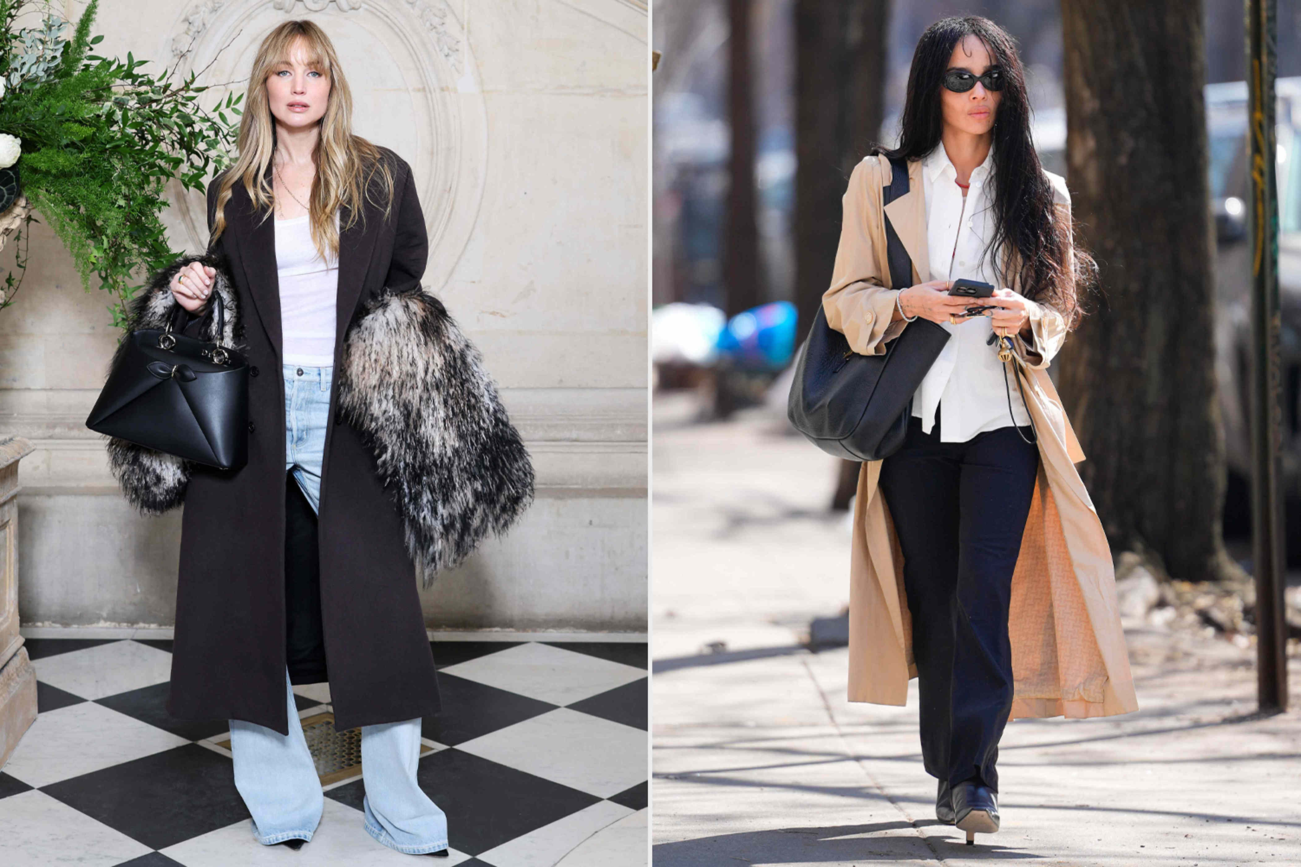 Zoë Kravitz carried the roomy tote bag style that Jennifer Lawrence ...