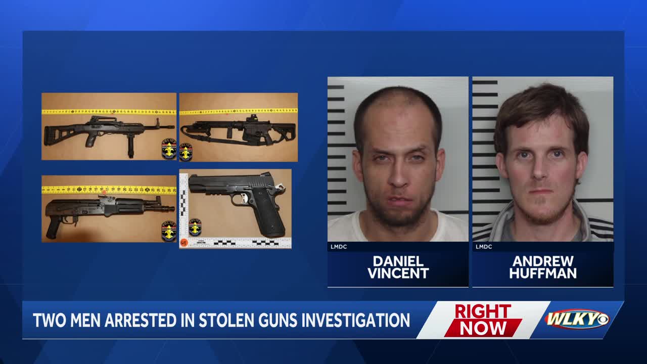 2 men arrested after stolen firearms recovered in south Louisville