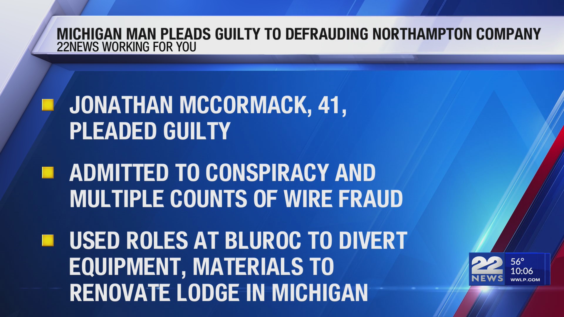 Michigan man pleads guilty to defrauding Northampton construction company
