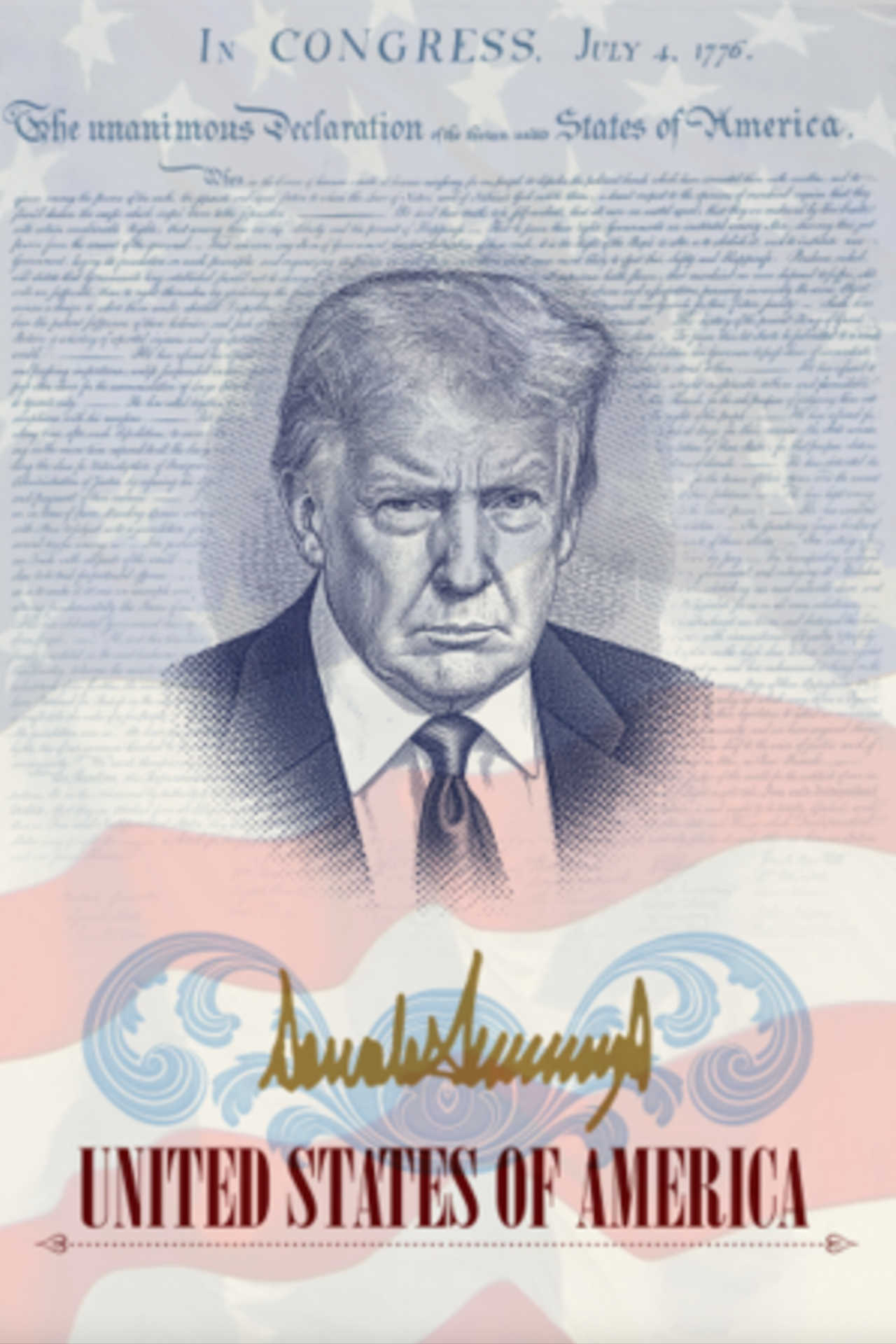 Pasaporte con la cara de Trump para los estadounidenses