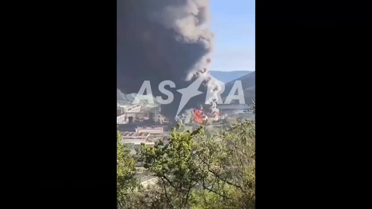 Russian oil refinery on fire again after Ukrainian drone strike