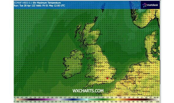 UK weather maps show exact date 25C scorcher hits Britain - 8 hottest ...