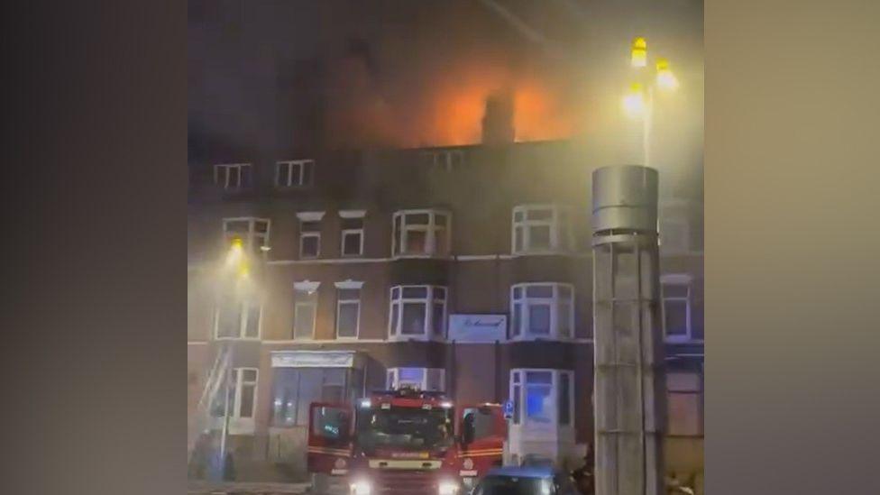 Second blaze in four months at derelict ex-hotel