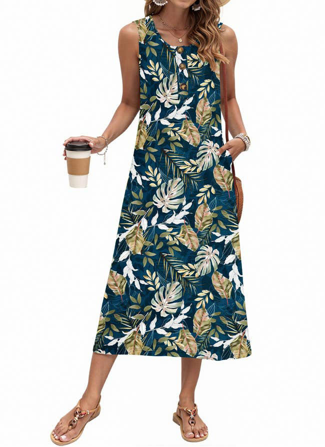 floral sun dress Spaghetti Strap A-Line Smocked Beach Summer Sundress Size:8.5 Regular 2025eospush What To Make With