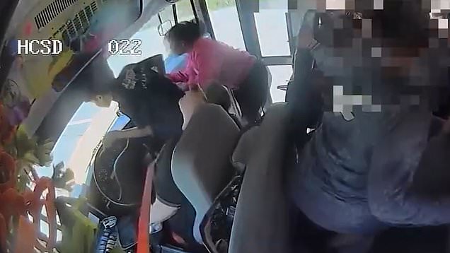Students take the wheel of school bus after bus driver passes out