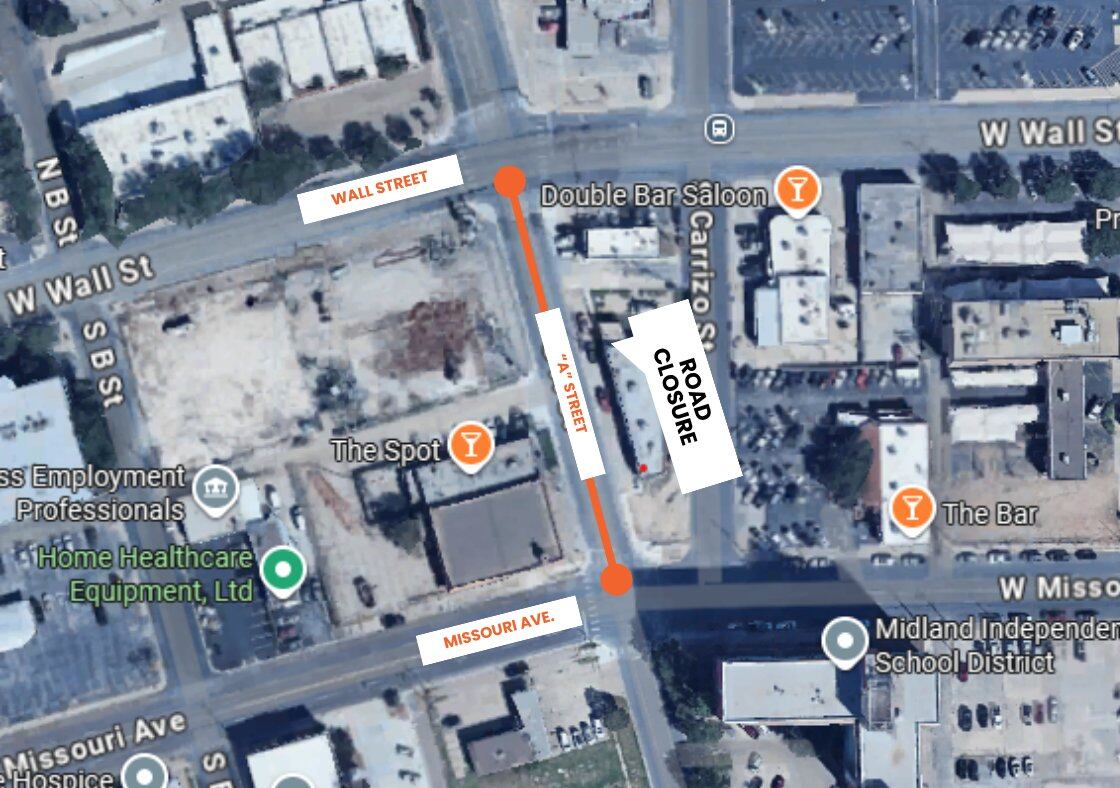 ‘A’ Street in Midland closure starts this week