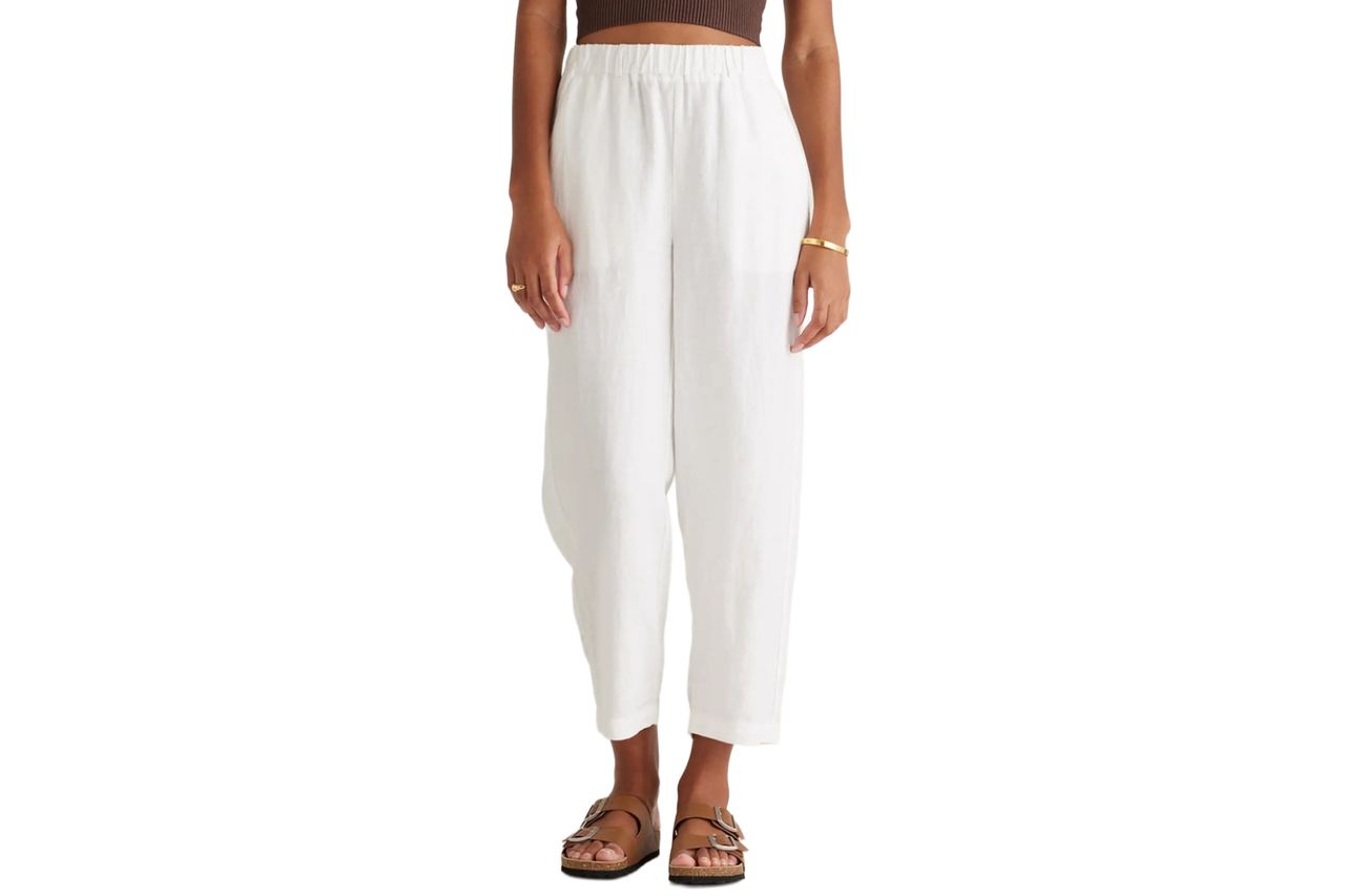 100% European Linen Pants in White