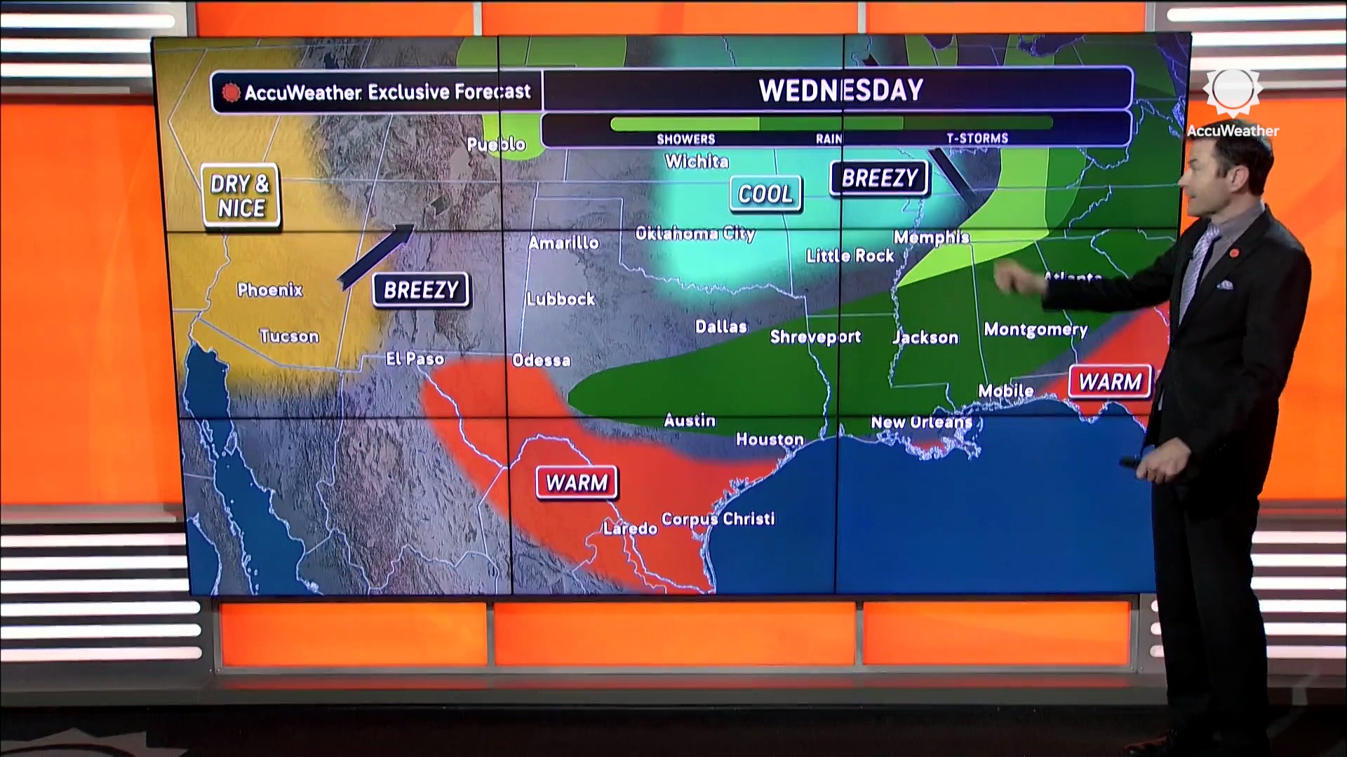 Severe storm threat pushes south to the Gulf Coast on Wednesday