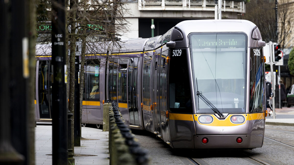 Car, bus and tram involved in collision in Dublin city; part of Luas ...