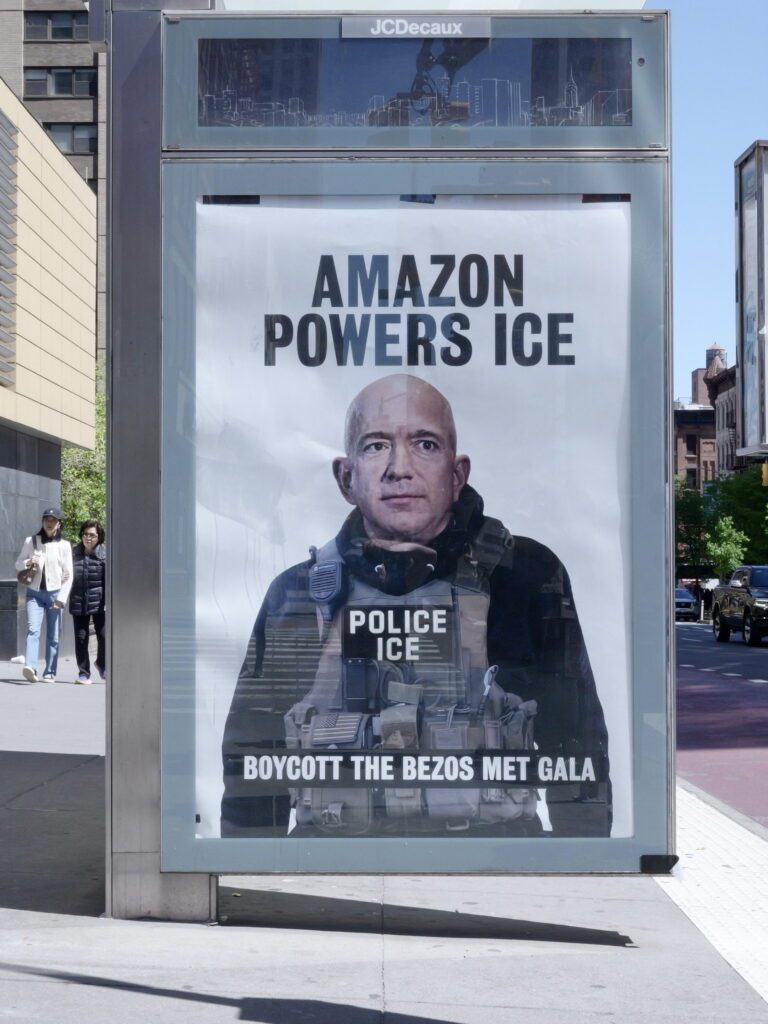Posters depicting Jeff Bezos as ICE agent plastered across NYC