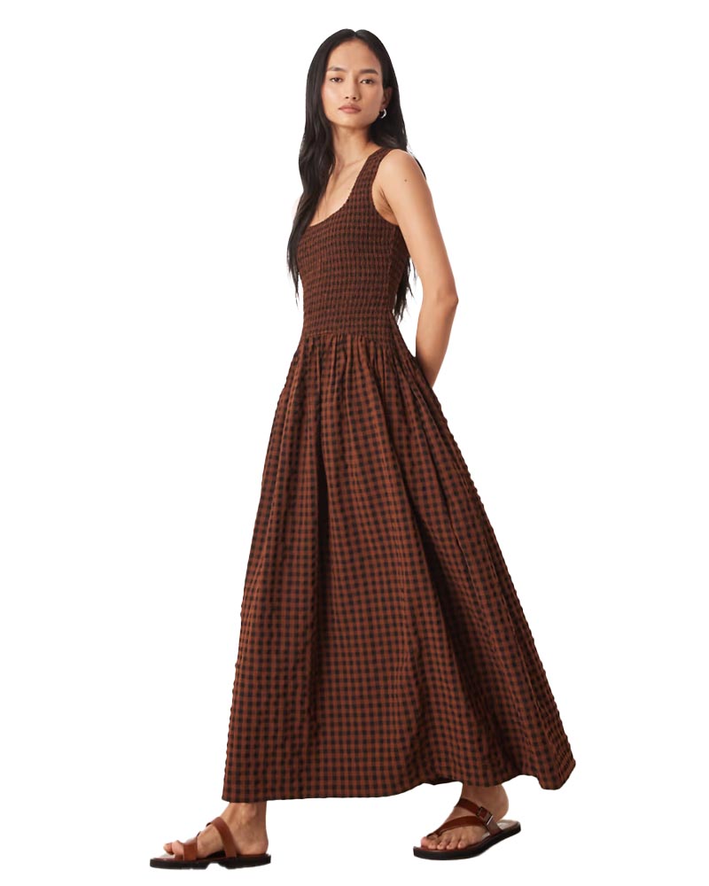 mens brown dress pants slim fit Black Gingham Seersucker Raven Bubble Top main image 0