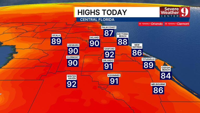 Near-record heat Wednesday in Central Florida