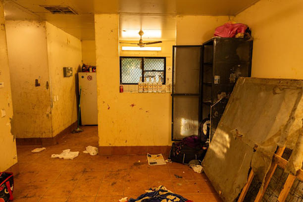 The lounge room of the house where Kumanjayi Little Baby was abducted from at the Old Timers Camp. The photo was taken a day before her body was found.