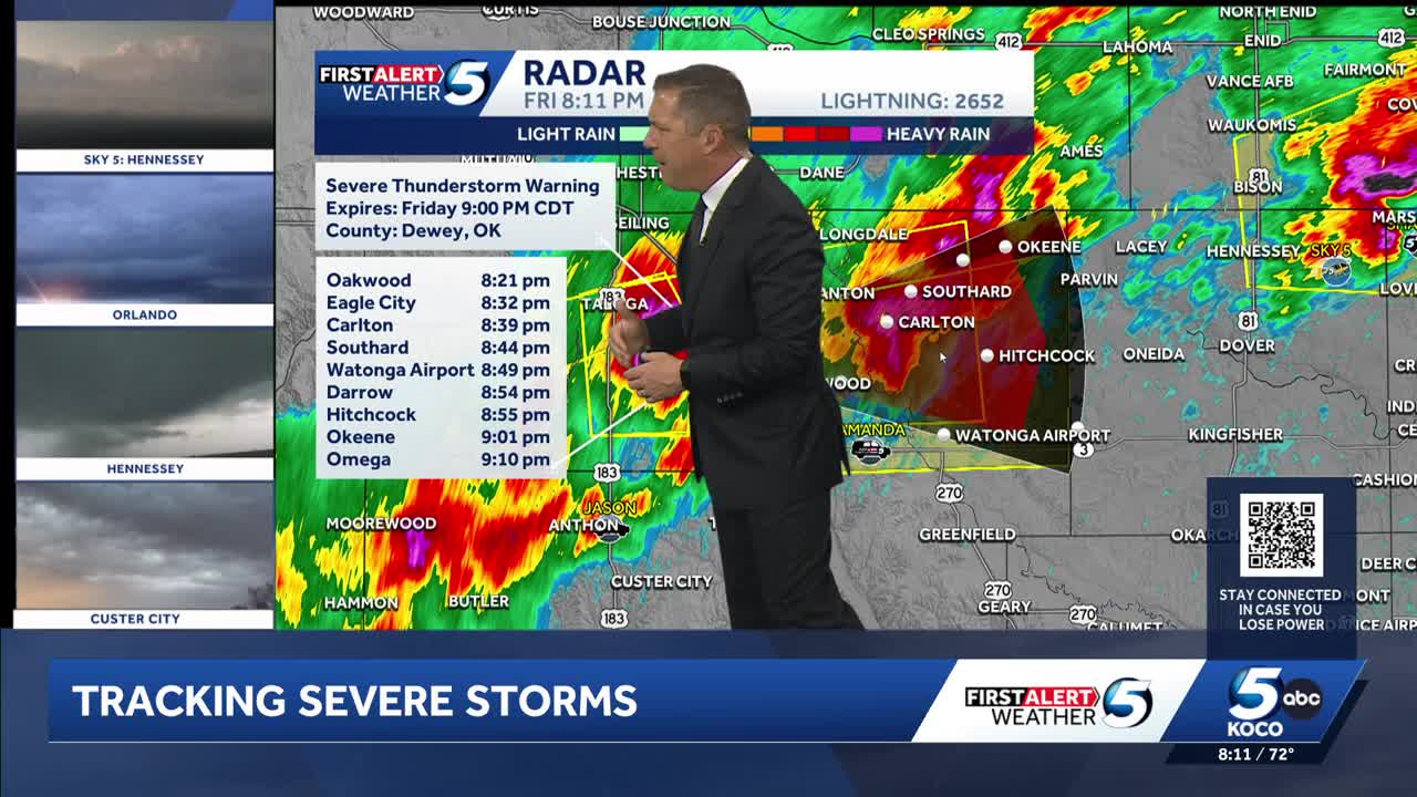 Severe weather update 8:12 p.m. Friday April 17 2026