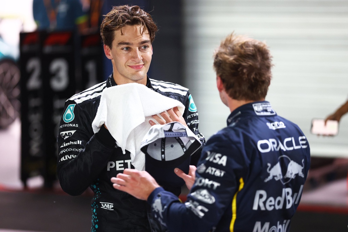 George Russell reacts to Max Verstappen contemplating his F1 future