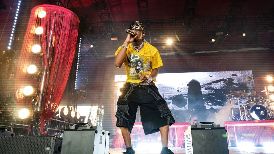 Singer D4vd performs onstage during Day 1 of Coachella Valley Music and Arts Festival on April 18, 2025 in Indio, California. - Scott Dudelson/Getty Images for Coachella