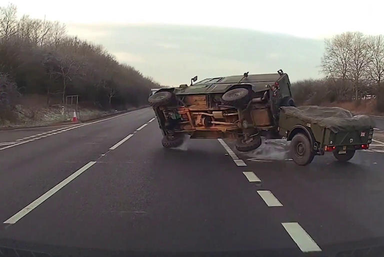 Audi driver banned after causing crash that sent army vehicle flying