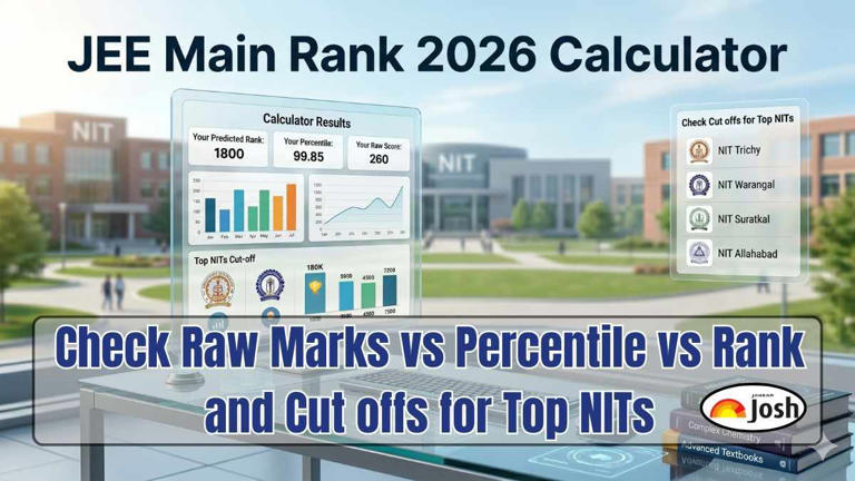 JEE Main rank 2026 calculator: Check raw marks vs percentile vs rank ...