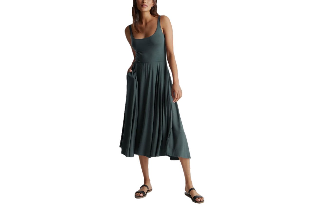 Quince Tencel Jersey Fit & Flare Dress