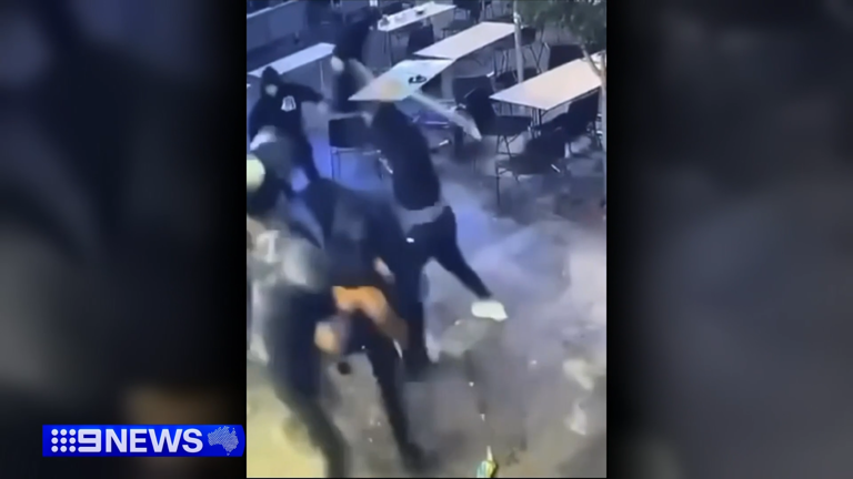 The attack was caught on multiple CCTV cameras nearby, as well as on phone footage taken by bystanders.