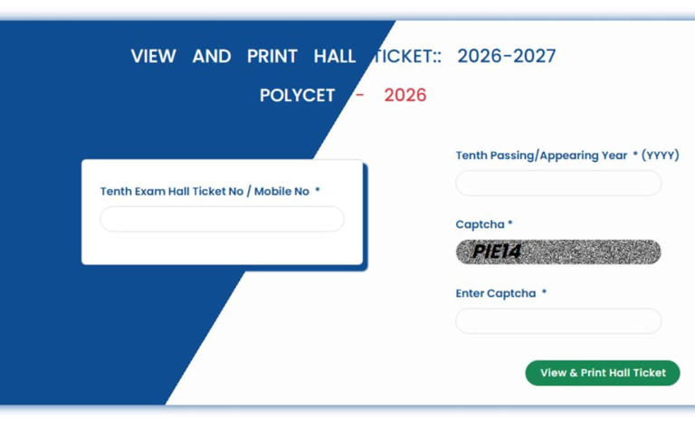 Andhra Pradesh Polytechnic exam hall ticket 2026 out, exam on April 25