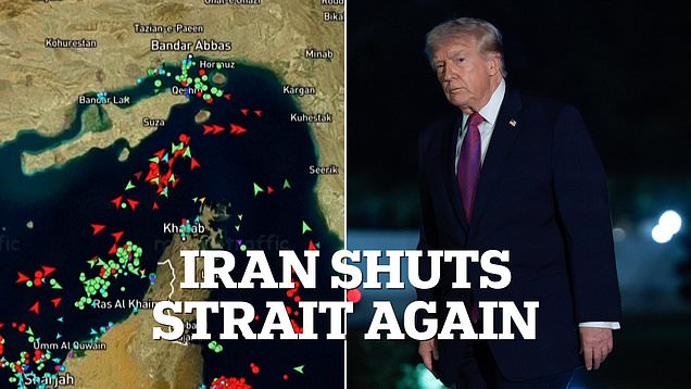 Iran shuts the Strait of Hormuz again as US continues blockade