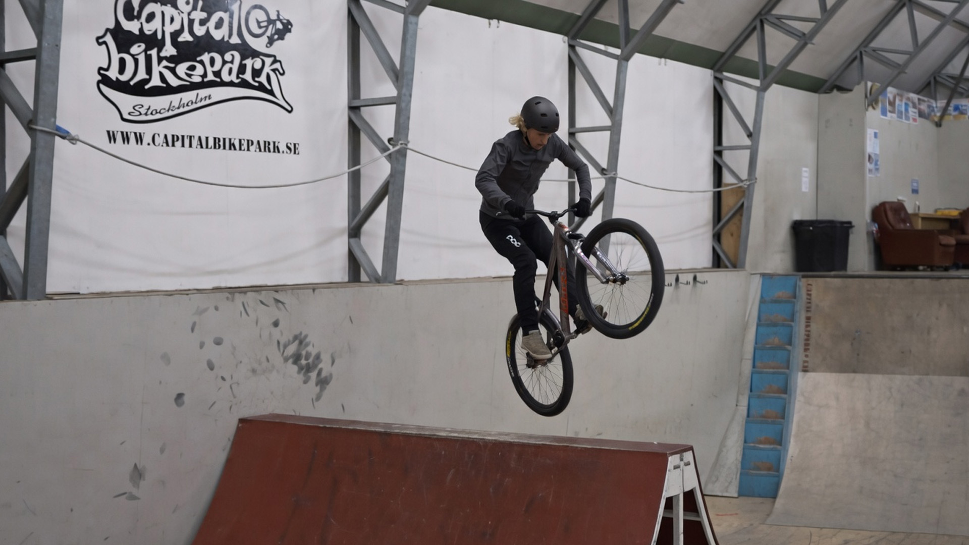 Testing my new bike on a massive ramp jump