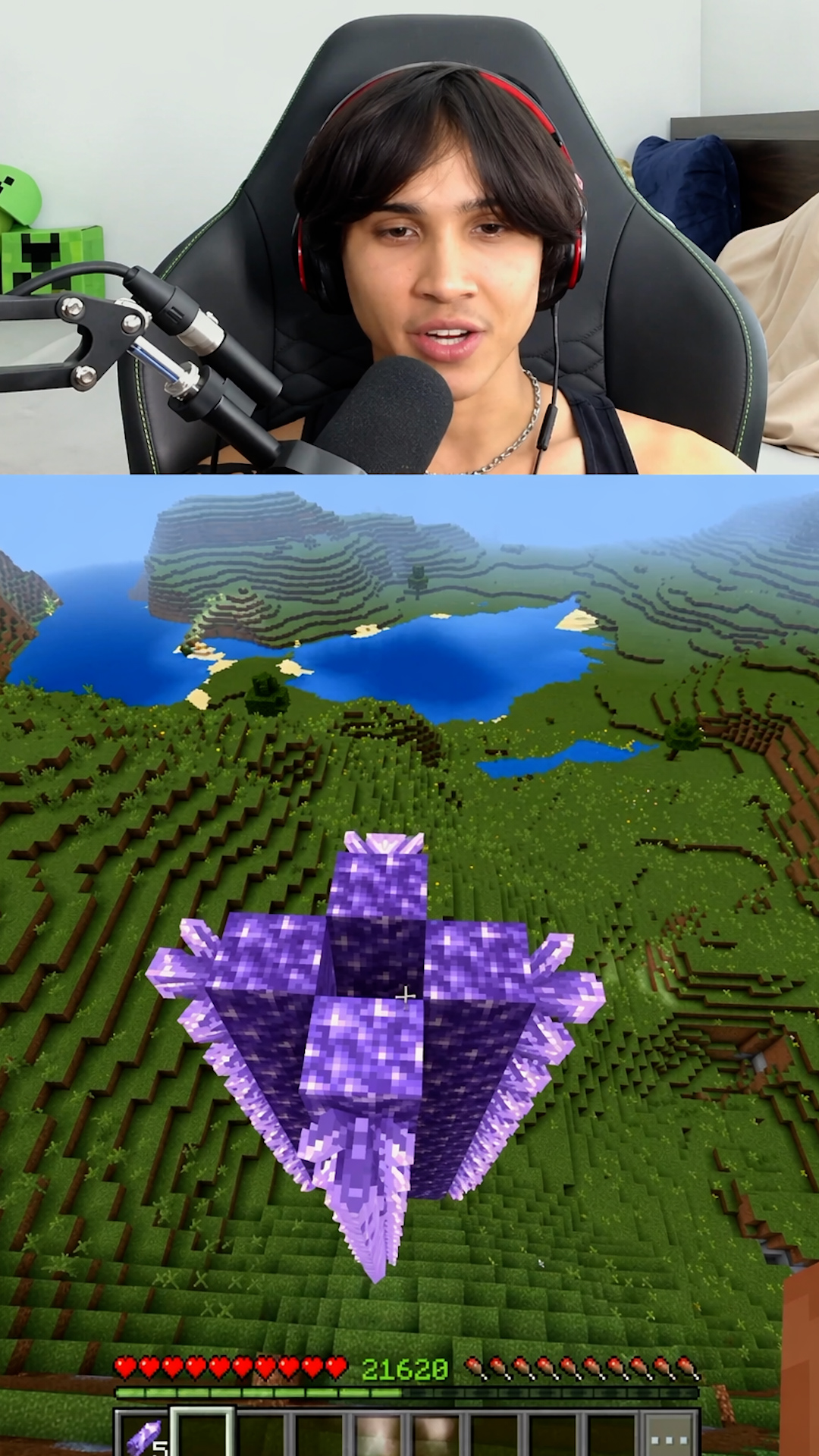 Minecraft gameplay running at low frame rates