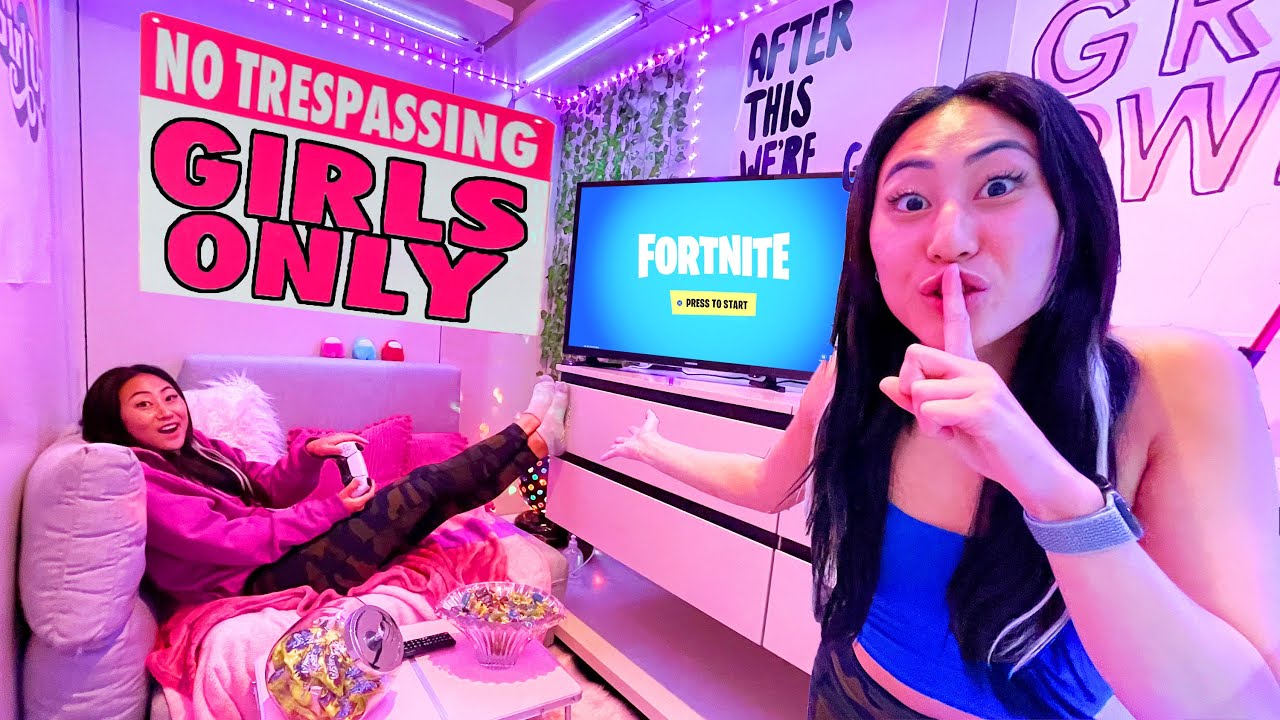 I built a secret hidden girls lounge in the Team RAR house!
