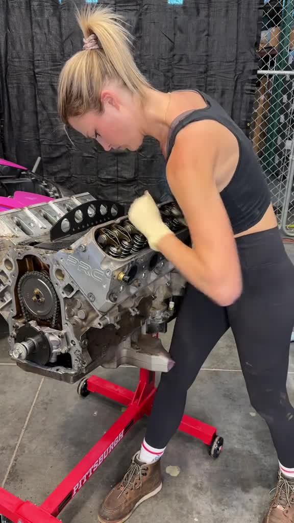 Work continues on Corvette engine disassembly