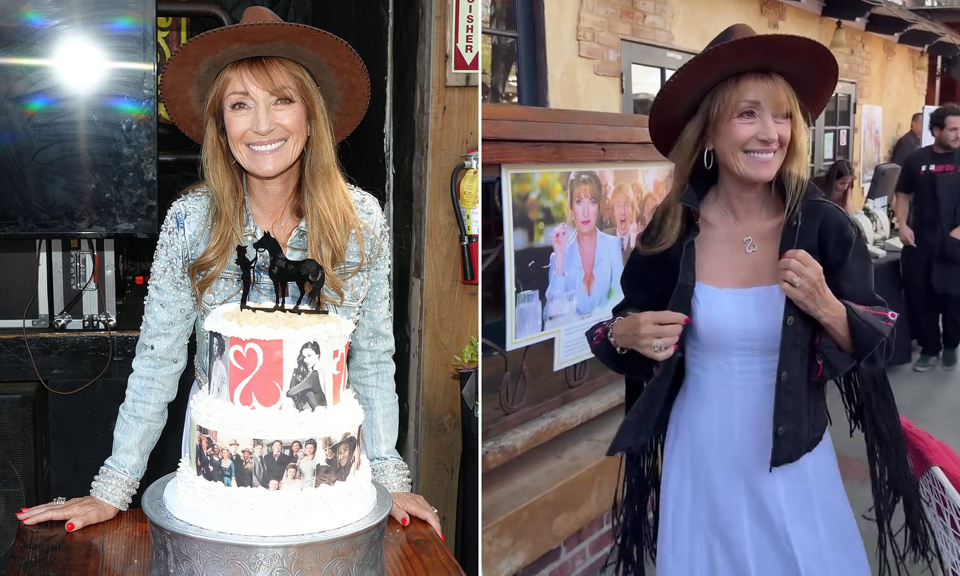 Jane Seymour celebrates 75th milestone birthday with co-stars at Western-themed bash