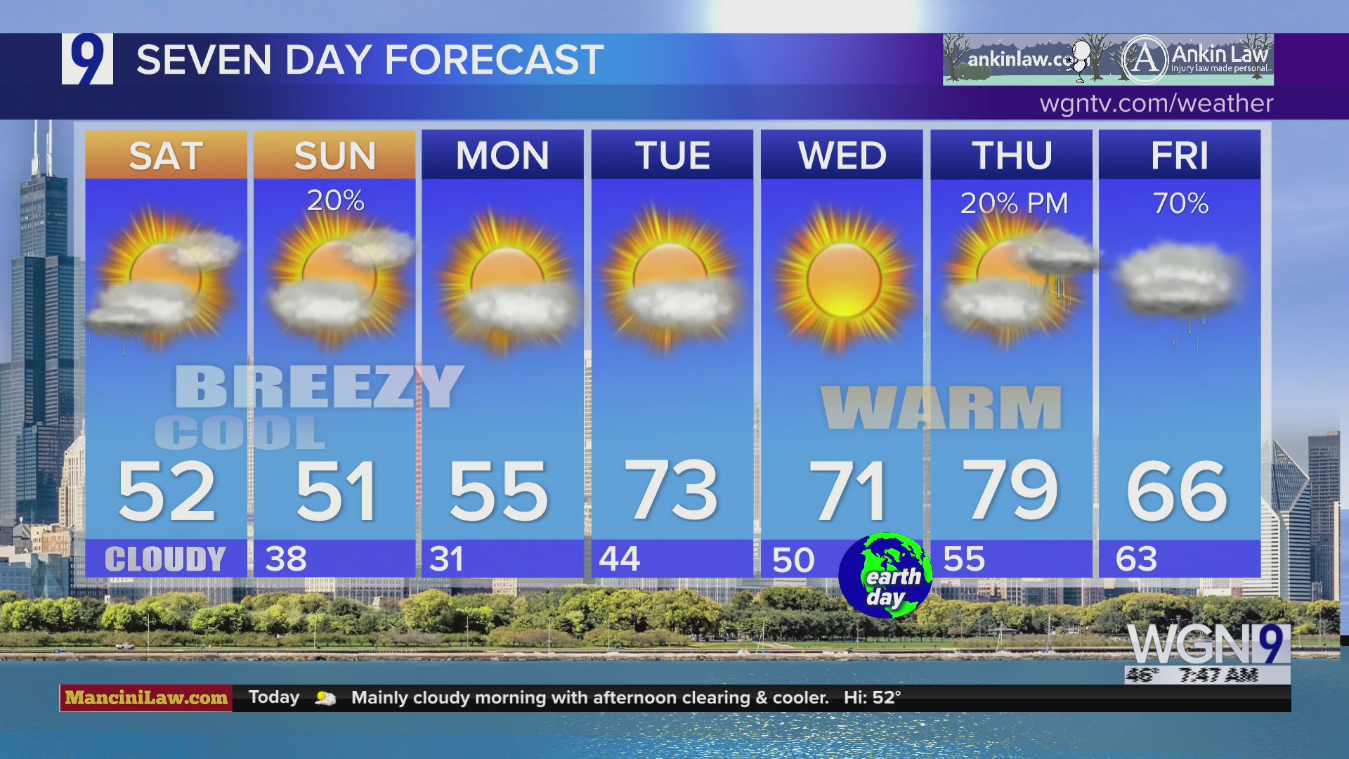 Saturday: Temperatures to tumble nearly 30 degrees behind cold frontal ...