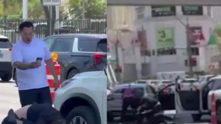 Hombre golpea brutalmente a mujer tras discusión por choque bajo un puente