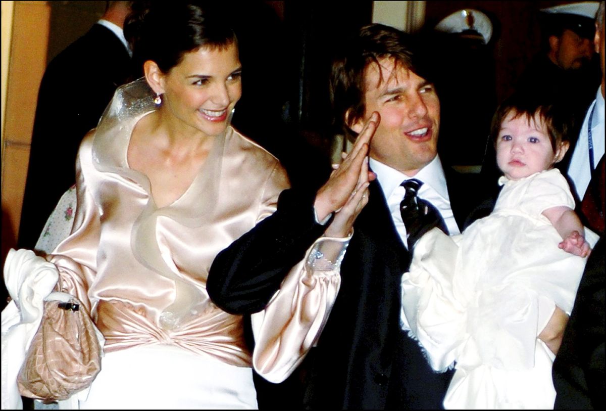 Tom Cruise and Katie Holmes in Rome during their wedding.