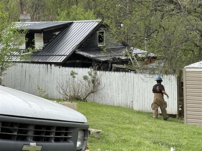 Crews battle house fire in Uniontown