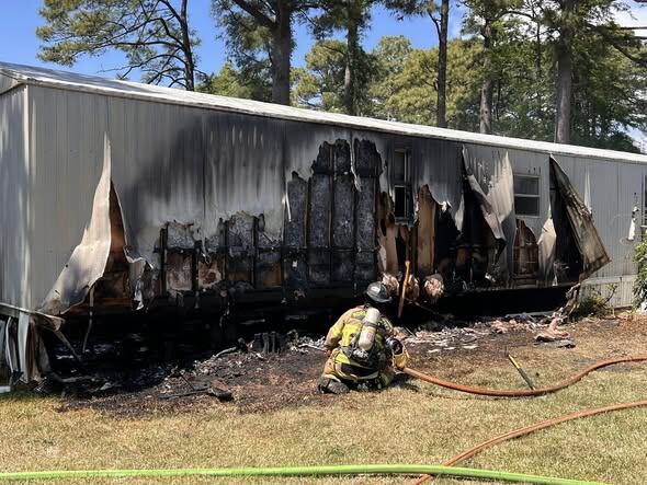 Newport mobile home total loss in structure fire