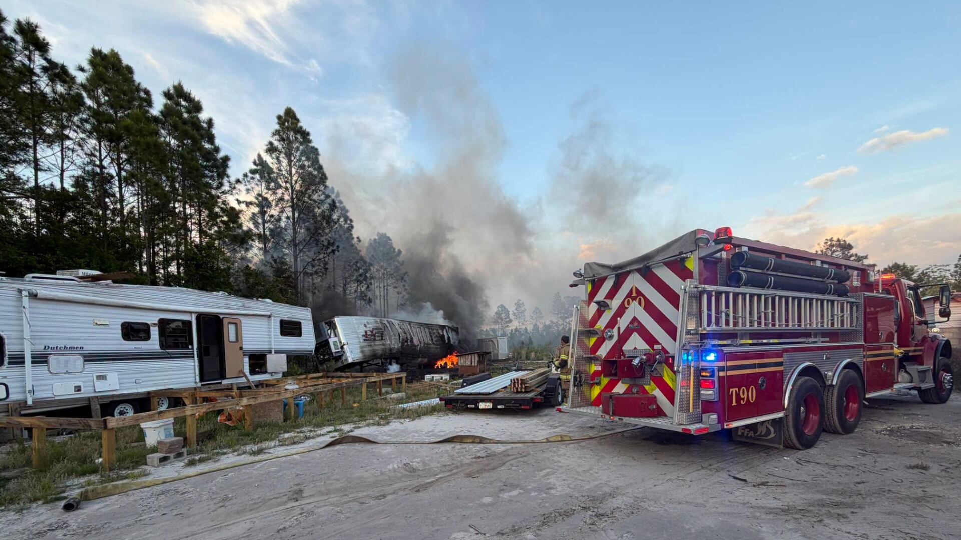 Highway in Bradford County closed due to trailer fire