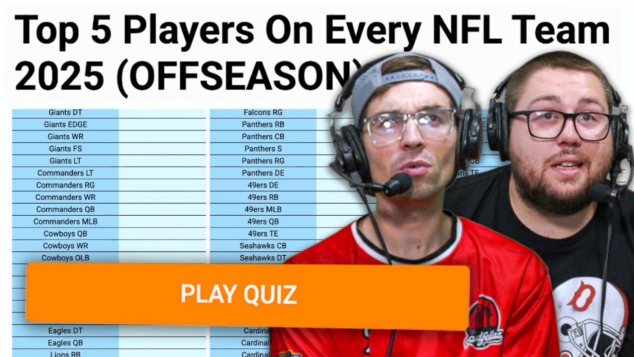 Can we name the top 5 players from every team? (NFL Sporcle)