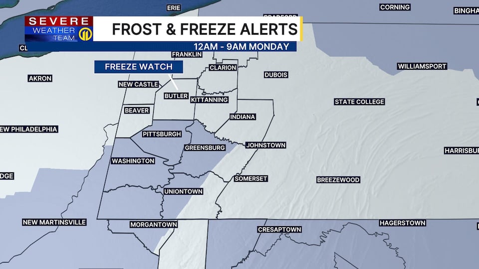 Freeze watch issued for some local counties as temperatures drop overnight