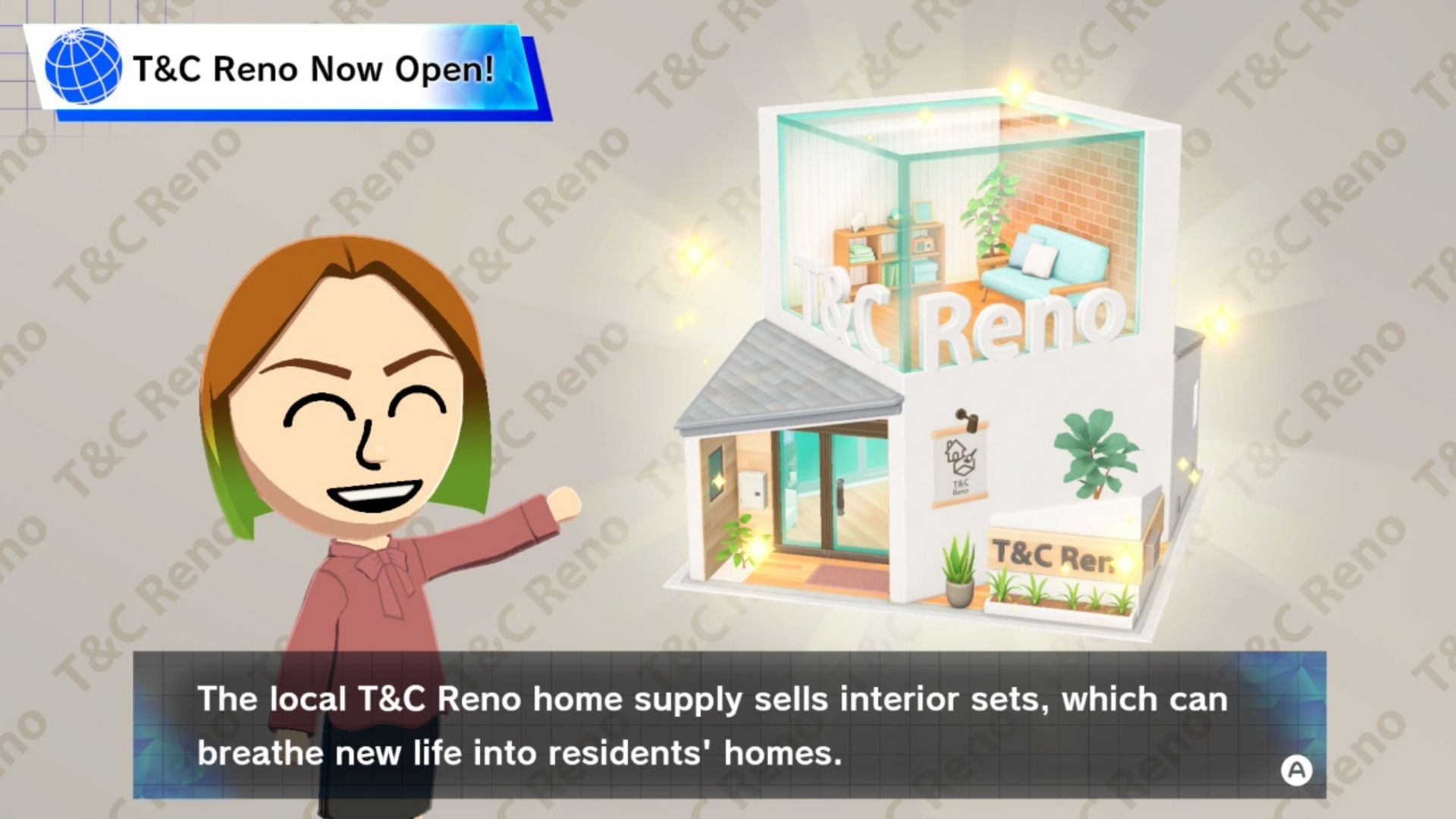 How to build the T&C Reno Home Supply in Tomodachi Life: Living the dream