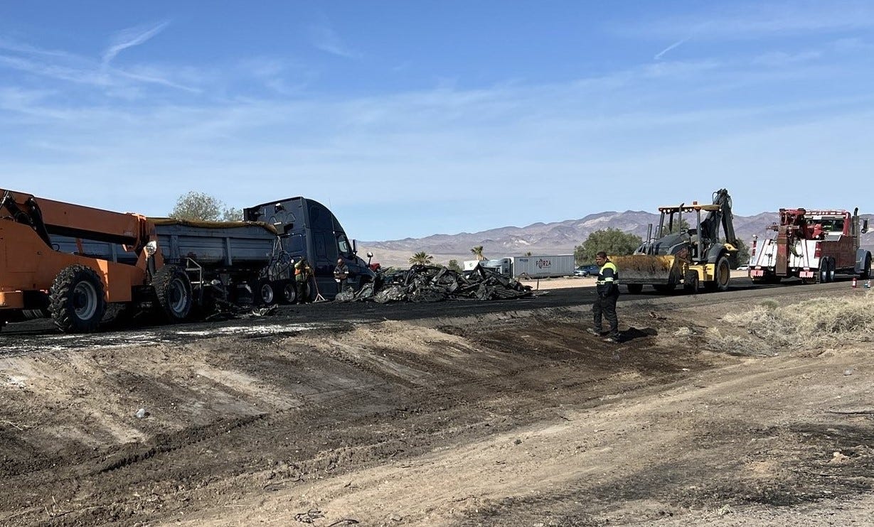 Deadly big rig crash shuts down westbound 40 Fwy. in Newberry Springs