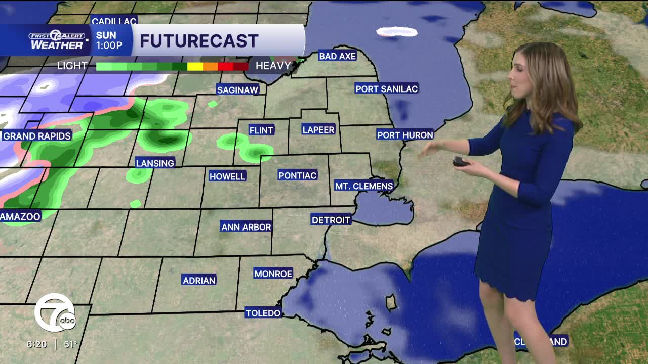 Rain and snow showers Sunday afternoon