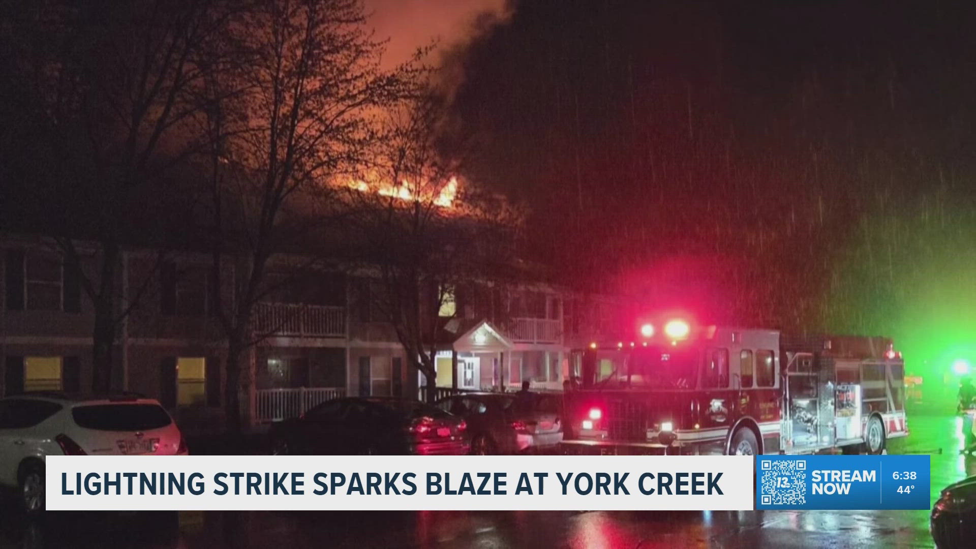 Lightning strike erupts into flames at Comstock Park apartment complex