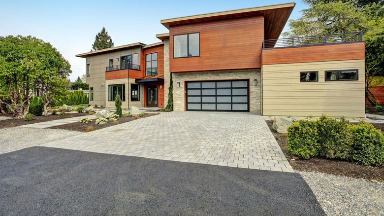Give your driveway an elevated look using a mix of materials