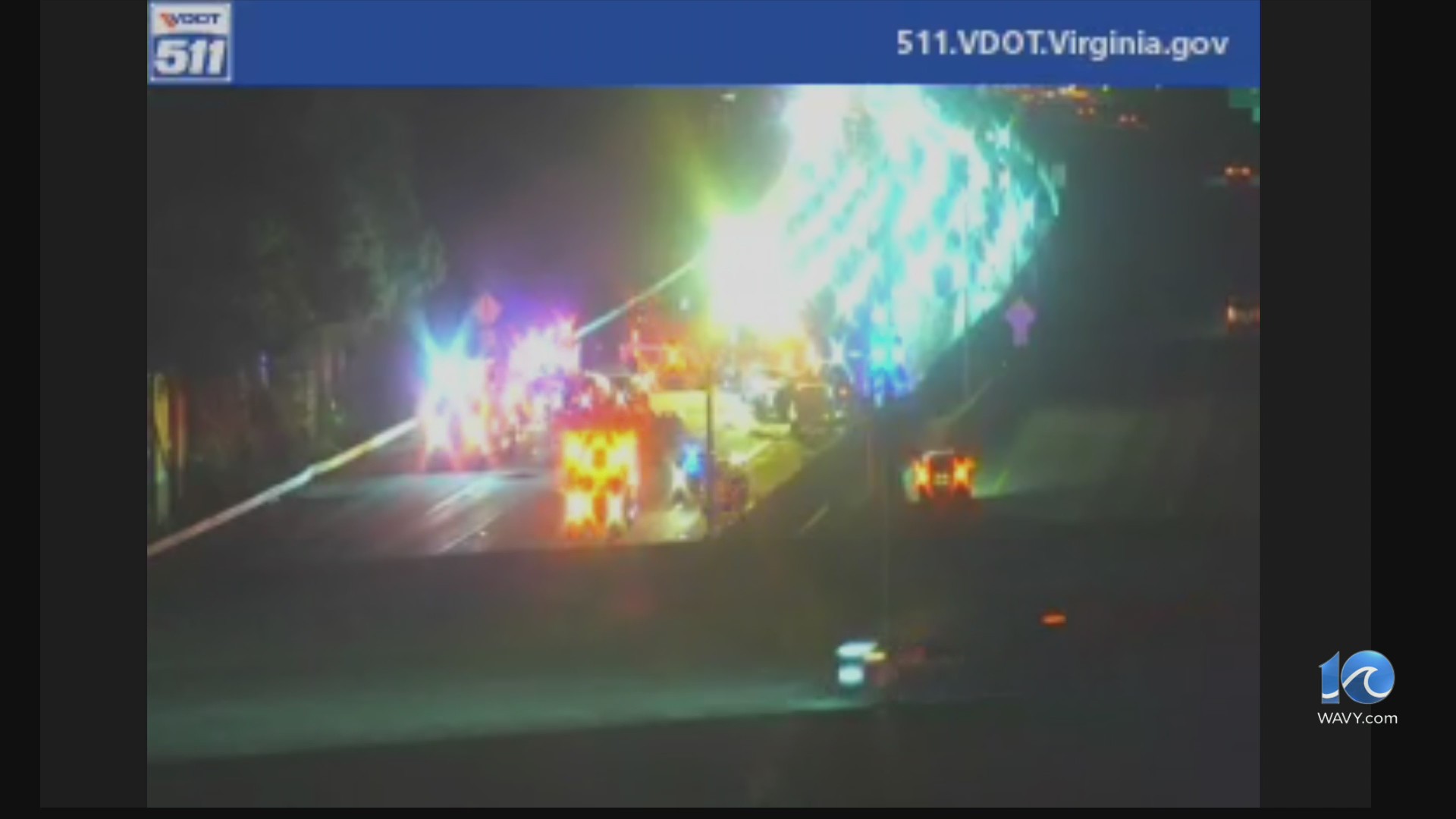 Vehicle crash closes all lanes on I-64E in Hampton