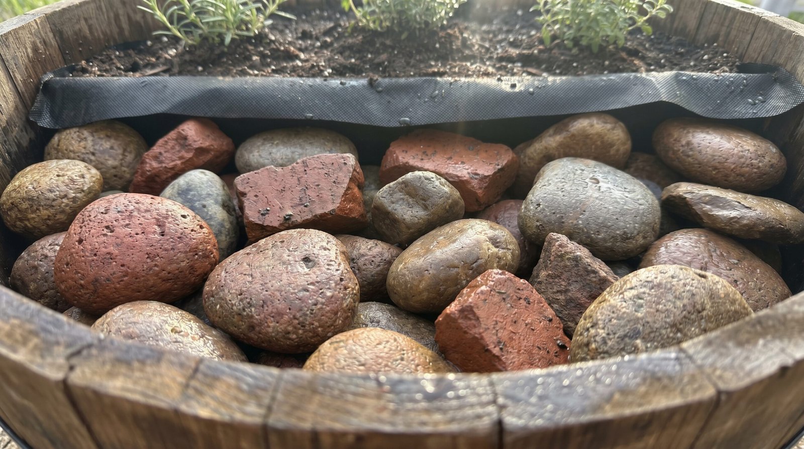 6 must-have items to layer in the bottom of a large planter