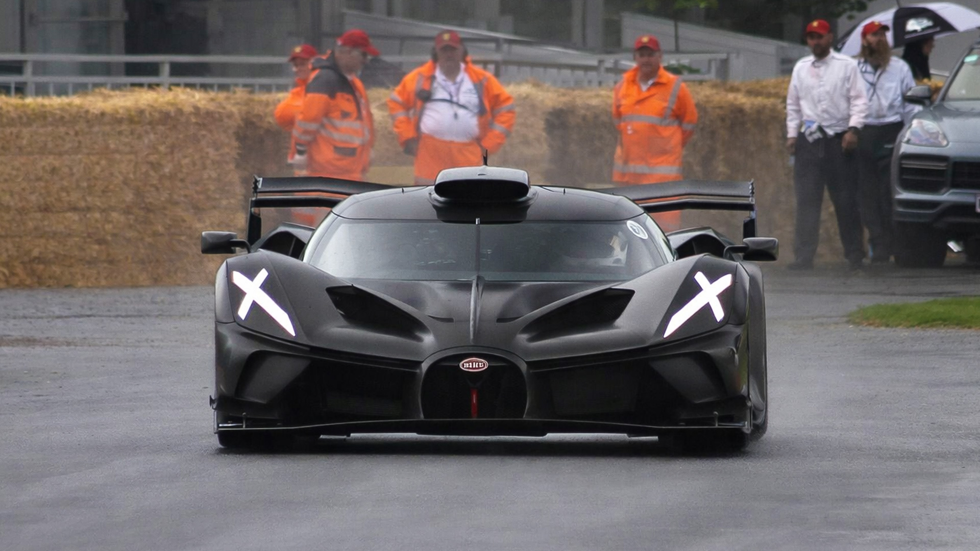 Bugatti Bolide $4 million tackles wet track conditions