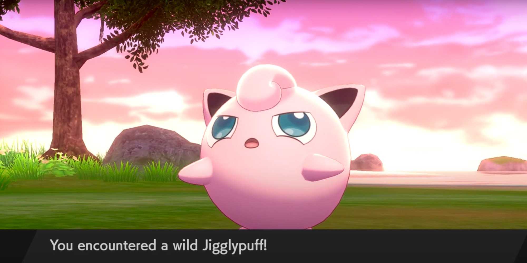 A player finds a wild Jigglypuff in Pokemon Sword & Shield Isle of Armor DLC
