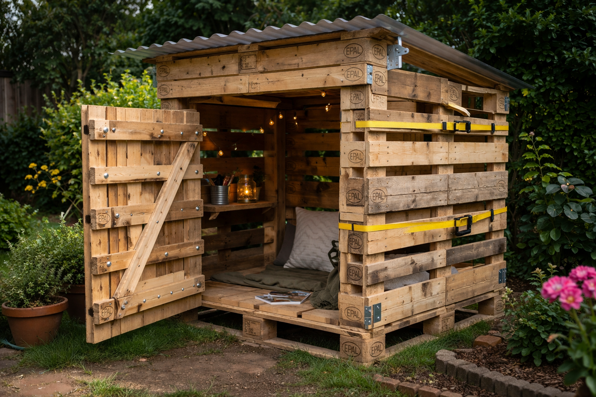 L'astuce de génie pour fabriquer une cabane avec des palettes sans ...